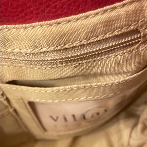 Liz Claiborne Red Faux Leather Satchel Handbag Purse Knot Accent Pockets NEW - Picture 6 of 7